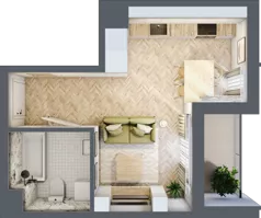 1 pokój, mieszkanie 25,93 m², piętro 3, oferta nr C, Dzielnica Trust etap II, Kielce, Na Stoku, ul. Gen. Władysława Sikorskiego