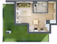 1 pokój, mieszkanie 31,42 m², parter, oferta nr D, Dzielnica Trust etap II, Kielce, Na Stoku, ul. Gen. Władysława Sikorskiego