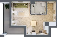 1 pokój, mieszkanie 31,42 m², piętro 3, oferta nr D, Dzielnica Trust etap II, Kielce, Na Stoku, ul. Gen. Władysława Sikorskiego