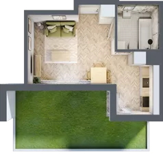 1 pokój, mieszkanie 25,94 m², parter, oferta nr D, Dzielnica Trust etap II, Kielce, Na Stoku, ul. Gen. Władysława Sikorskiego