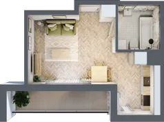 1 pokój, mieszkanie 25,94 m², piętro 2, oferta nr D, Dzielnica Trust etap II, Kielce, Na Stoku, ul. Gen. Władysława Sikorskiego