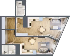 2 pokoje, apartament 64,60 m², piętro 17, oferta nr M.203, O27 Apartamenty Opolska, Katowice, Śródmieście, ul. Opolska 27