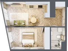 2 pokoje, mieszkanie 40,83 m², piętro 23, oferta nr M.322, O27 Apartamenty Opolska, Katowice, Śródmieście, ul. Opolska 27