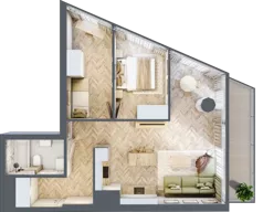 3 pokoje, mieszkanie 60,85 m², piętro 7, oferta nr M.26, O27 Apartamenty Opolska, Katowice, Śródmieście, ul. Opolska 27