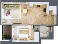 2 pokoje, mieszkanie 43,68 m², piętro 8, oferta nr M.46, O27 Apartamenty Opolska, Katowice, Śródmieście, ul. Opolska 27