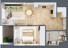 2 pokoje, apartament 42,59 m², piętro 6, oferta nr M.13, O27 Apartamenty Opolska, Katowice, Śródmieście, ul. Opolska 27