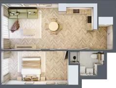 2 pokoje, apartament 48,20 m², piętro 17, oferta nr M.208, O27 Apartamenty Opolska, Katowice, Śródmieście, ul. Opolska 27