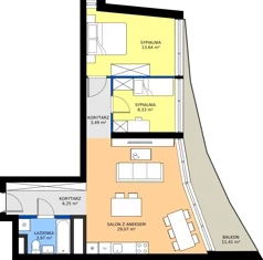 3 pokoje, mieszkanie 64,75 m², piętro 20, oferta nr M.316, Nowa Gwiazda, Katowice, Zawodzie, ul. Bogucicka