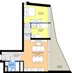 3 pokoje, mieszkanie 58,90 m², piętro 14, oferta nr M.224, Nowa Gwiazda, Katowice, Zawodzie, ul. Bogucicka