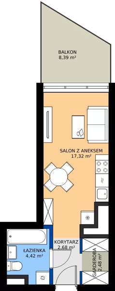 1 pokój, mieszkanie 26,90 m², piętro 17, oferta nr M.263, Nowa Gwiazda, Katowice, Zawodzie, ul. Bogucicka