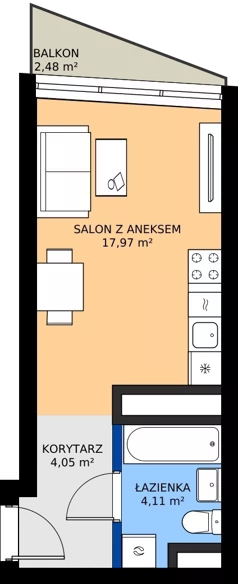1 pokój, mieszkanie 26,13 m², piętro 19, oferta nr M.299, Nowa Gwiazda, Katowice, Zawodzie, ul. Bogucicka