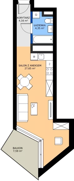 1 pokój, mieszkanie 36,16 m², piętro 19, oferta nr M.289, Nowa Gwiazda, Katowice, Zawodzie, ul. Bogucicka