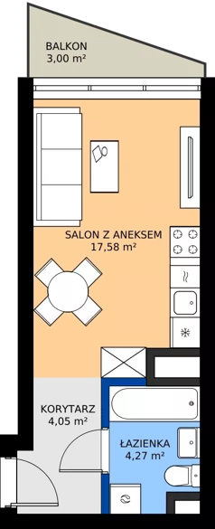 1 pokój, mieszkanie 25,90 m², piętro 9, oferta nr M.148, Nowa Gwiazda, Katowice, Zawodzie, ul. Bogucicka