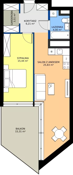 2 pokoje, mieszkanie 54,99 m², piętro 18, oferta nr M.270, Nowa Gwiazda, Katowice, Zawodzie, ul. Bogucicka