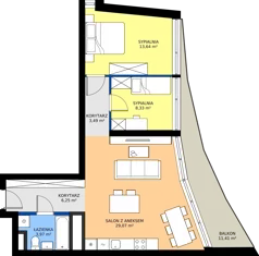 3 pokoje, mieszkanie 64,75 m², piętro 19, oferta nr M.300, Nowa Gwiazda, Katowice, Zawodzie, ul. Bogucicka