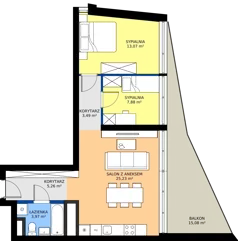 3 pokoje, mieszkanie 58,90 m², piętro 16, oferta nr M.254, Nowa Gwiazda, Katowice, Zawodzie, ul. Bogucicka