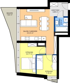 3 pokoje, mieszkanie 50,12 m², piętro 13, oferta nr M.197, Nowa Gwiazda, Katowice, Zawodzie, ul. Bogucicka