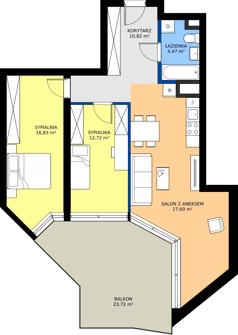 3 pokoje, mieszkanie 72,44 m², piętro 2, oferta nr M.27, Nowa Gwiazda, Katowice, Zawodzie, ul. Bogucicka