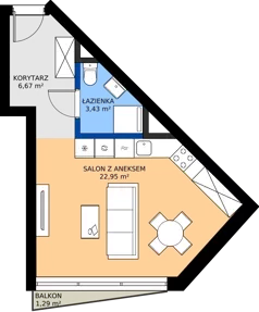 1 pokój, mieszkanie 33,05 m², piętro 2, oferta nr M.38, Nowa Gwiazda, Katowice, Zawodzie, ul. Bogucicka