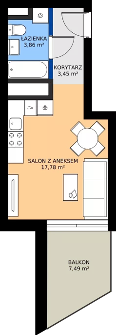 1 pokój, mieszkanie 25,09 m², piętro 14, oferta nr M.213, Nowa Gwiazda, Katowice, Zawodzie, ul. Bogucicka