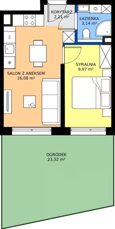 2 pokoje, mieszkanie 31,40 m², parter, oferta nr M3, Massalskiego Trust, Kielce, Ślichowice, ul. Massalskiego