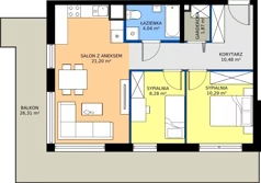 3 pokoje, mieszkanie 56,16 m², piętro 3, oferta nr M.93, Rezydencja Świerkowa etap II, Radom, Idalin, ul. Świerkowa