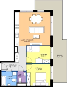 3 pokoje, mieszkanie 63,33 m², piętro 3, oferta nr M.29, Rezydencja Świerkowa etap II, Radom, Idalin, ul. Świerkowa