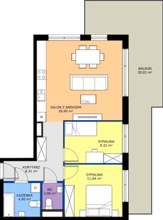 3 pokoje, mieszkanie 63,33 m², piętro 1, oferta nr M.13, Rezydencja Świerkowa etap II, Radom, Idalin, ul. Świerkowa
