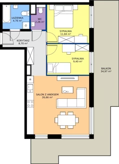 3 pokoje, mieszkanie 63,62 m², piętro 1, oferta nr M.14, Rezydencja Świerkowa etap II, Radom, Idalin, ul. Świerkowa