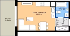 1 pokój, mieszkanie 29,71 m², piętro 2, oferta nr M.84, Rezydencja Świerkowa etap II, Radom, Idalin, ul. Świerkowa