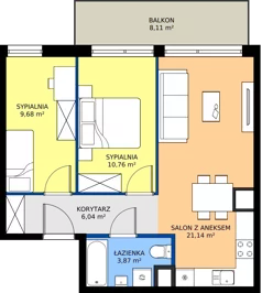 3 pokoje, mieszkanie 51,49 m², piętro 3, oferta nr M.97, Rezydencja Świerkowa etap II, Radom, Idalin, ul. Świerkowa