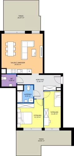 3 pokoje, mieszkanie 72,28 m², piętro 7, oferta nr M.57, Rezydencja Świerkowa etap II, Radom, Idalin, ul. Świerkowa