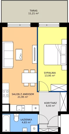 2 pokoje, mieszkanie 47,66 m², parter, oferta nr M.7, Rezydencja Świerkowa etap II, Radom, Idalin, ul. Świerkowa