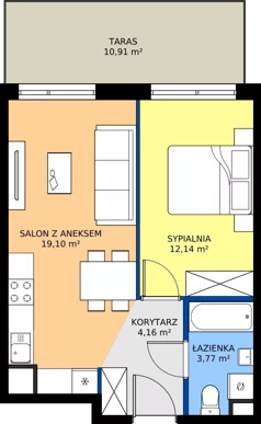 2 pokoje, mieszkanie 39,17 m², parter, oferta nr M.8, Rezydencja Świerkowa etap II, Radom, Idalin, ul. Świerkowa