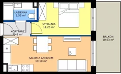 2 pokoje, mieszkanie 36,29 m², piętro 1, oferta nr M24, Massalskiego Trust etap II, Kielce, Ślichowice, ul. Massalskiego