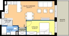2 pokoje, mieszkanie 44,59 m², piętro 2, oferta nr M37, Massalskiego Trust etap II, Kielce, Ślichowice, ul. Massalskiego