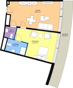 2 pokoje, apartament inwestycyjny 59,23 m², piętro 4, oferta nr 4.A07, Linea Mare Pobierowo, Pobierowo, ul. Karola Borka 6