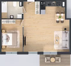 2 pokoje, mieszkanie 53,53 m², piętro 1, oferta nr 11, Osiedle Janowiecka 27, Warszawa, Targówek, Elsnerów, ul. Janowiecka 27