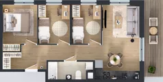 4 pokoje, mieszkanie 60,93 m², piętro 2, oferta nr 40, Osiedle Janowiecka 27, Warszawa, Targówek, Elsnerów, ul. Janowiecka 27