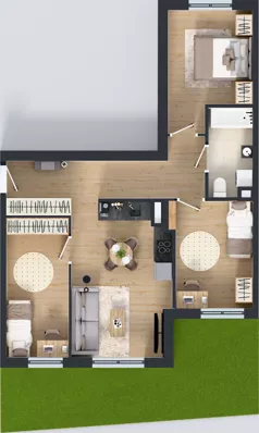 3 pokoje, mieszkanie 64,89 m², parter, oferta nr 50, Osiedle Janowiecka 27, Warszawa, Targówek, Elsnerów, ul. Janowiecka 27