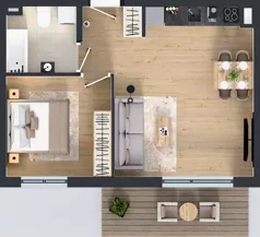 2 pokoje, mieszkanie 40,01 m², piętro 1, oferta nr 54, Osiedle Janowiecka 27, Warszawa, Targówek, Elsnerów, ul. Janowiecka 27