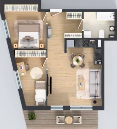3 pokoje, mieszkanie 55,83 m², piętro 2, oferta nr 60, Osiedle Janowiecka 27, Warszawa, Targówek, Elsnerów, ul. Janowiecka 27
