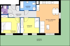 3 pokoje, mieszkanie 62,10 m², parter, oferta nr 32, Osiedle Janowiecka 27, Warszawa, Targówek, Elsnerów, ul. Janowiecka 27