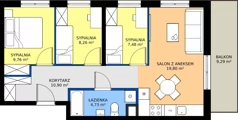 4 pokoje, mieszkanie 60,93 m², piętro 2, oferta nr 40, Osiedle Janowiecka 27, Warszawa, Targówek, Elsnerów, ul. Janowiecka 27