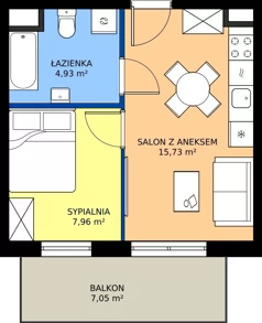 2 pokoje, mieszkanie 28,62 m², piętro 2, oferta nr 59, Osiedle Janowiecka 27, Warszawa, Targówek, Elsnerów, ul. Janowiecka 27