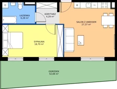 2 pokoje, mieszkanie 56,64 m², parter, oferta nr 33, Osiedle Janowiecka 27, Warszawa, Targówek, Elsnerów, ul. Janowiecka 27