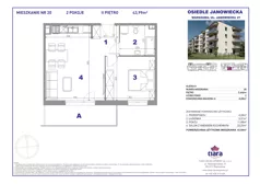 2 pokoje, mieszkanie 43,99 m², piętro 2, oferta nr 20, Osiedle Janowiecka 27, Warszawa, Targówek, Elsnerów, ul. Janowiecka 27