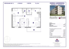 4 pokoje, mieszkanie 76,12 m², piętro 1, oferta nr 13, Osiedle Janowiecka 27, Warszawa, Targówek, Elsnerów, ul. Janowiecka 27