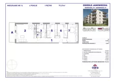 4 pokoje, mieszkanie 79,37 m², piętro 1, oferta nr 14, Osiedle Janowiecka 27, Warszawa, Targówek, Elsnerów, ul. Janowiecka 27