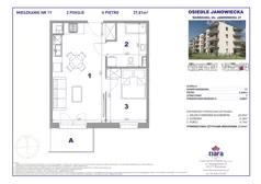 2 pokoje, mieszkanie 37,81 m², piętro 2, oferta nr 17, Osiedle Janowiecka 27, Warszawa, Targówek, Elsnerów, ul. Janowiecka 27